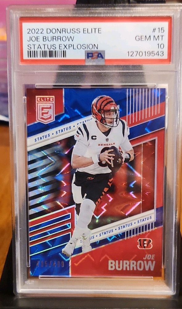 Panini 2022 Donruss Elite Status Explosion Joe Burrow #15 /499 PSA 10 Bengals