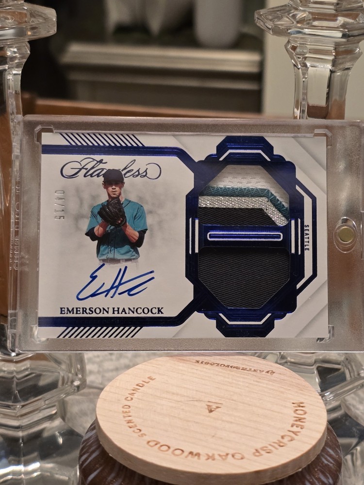 2023 Panini Flawless EMERSON HANCOCK /15 Signature Auto Patch Sapphire Mariners 