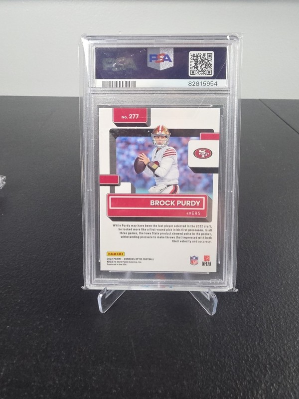 2022 Panini Donruss Optic Brock Purdy #277 Rated Rookie PSA 10  - 49ers view 2