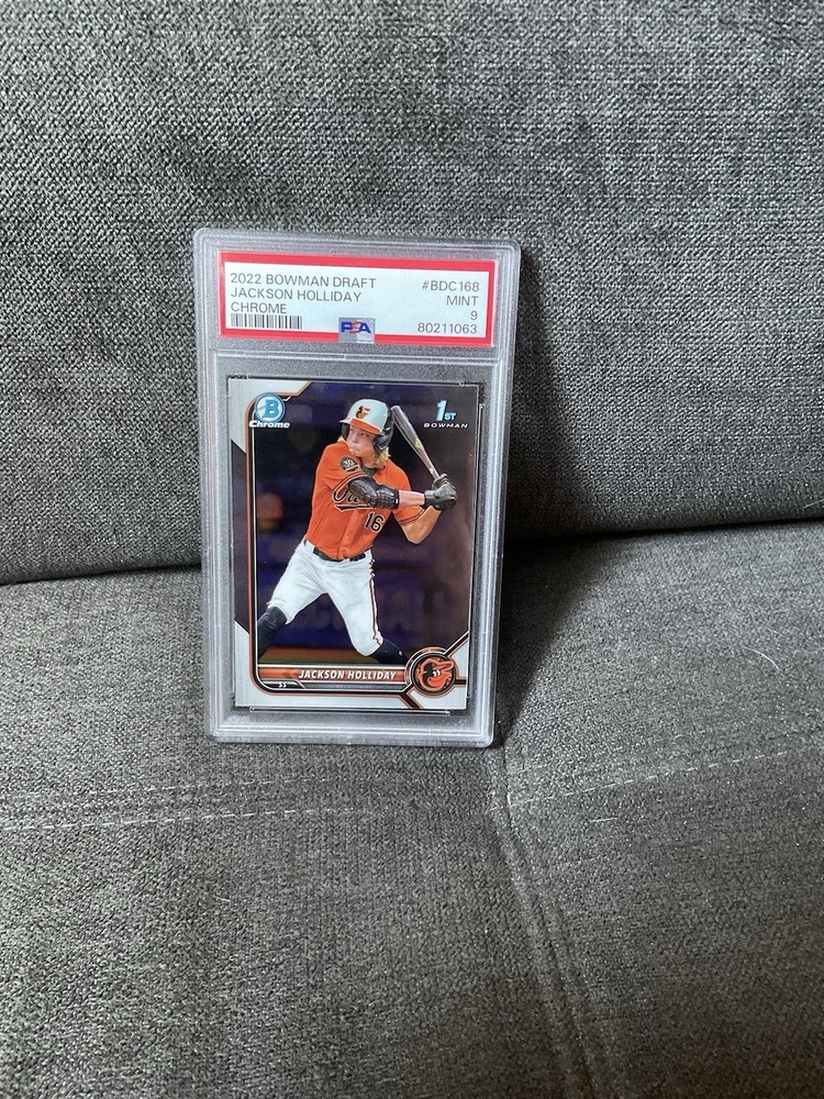 2022 Bowman Draft Chrome 1st Bowman Jackson Holliday BDC168 Orioles Rookie PSA 9