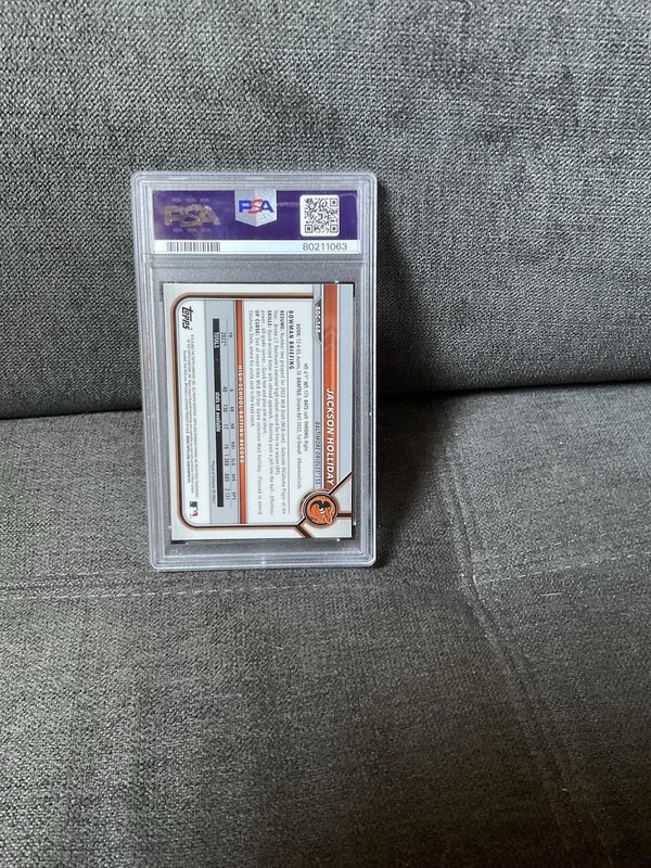 2022 Bowman Draft Chrome 1st Bowman Jackson Holliday BDC168 Orioles Rookie PSA 9 view 2