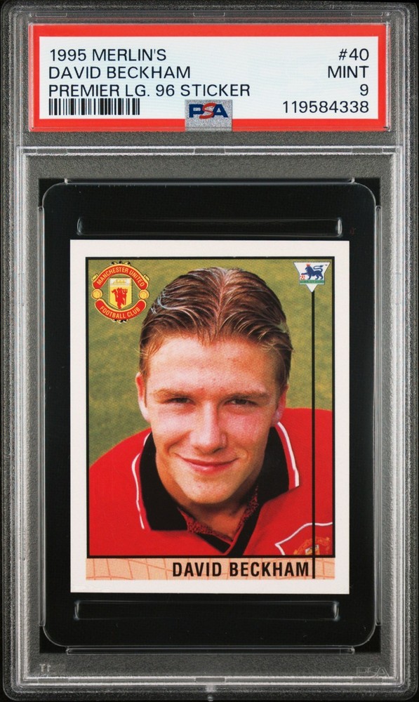 1995 MERLIN'S PREMIER LEAGUE 1996 ROOKIE #40 DAVID BECKHAM PSA 9 MINT CENTERED
