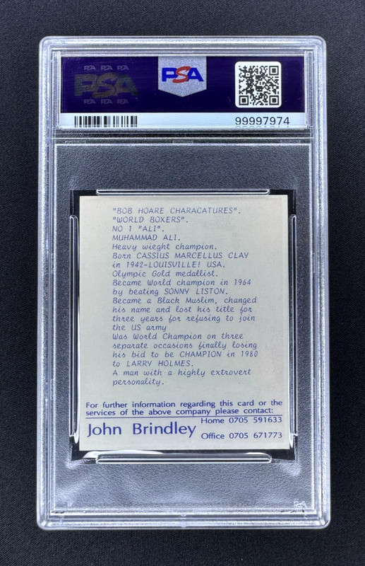 MUHAMMAD ALI 1992 J.M. BRINDLEY  WORLD BOXERS CARD #1 PSA 7 NM *LOOKS PERFECT!!* view 2