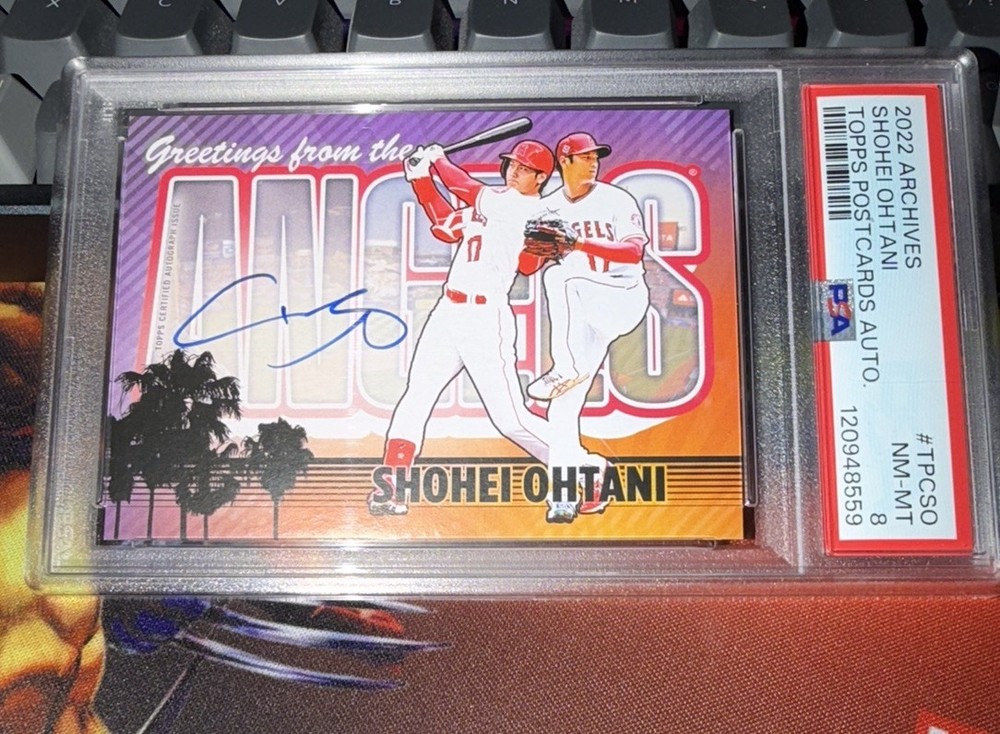 2022 Topps Archives Shohei Ohtani #TPC-SO Postcard On Card Auto PSA 8 NM-MT