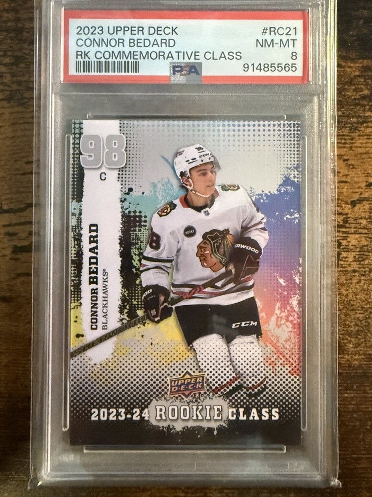 2023-24 Upper Deck Rookie Commemorative Class Connor Bedard RC PSA 8