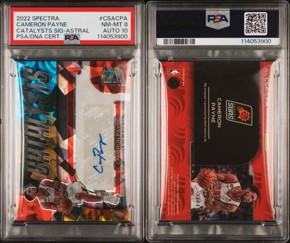 CAMERON PAYNE 2022-23 Panini Spectra Catalysts Signature Astral Auto 24/49 PSA 8