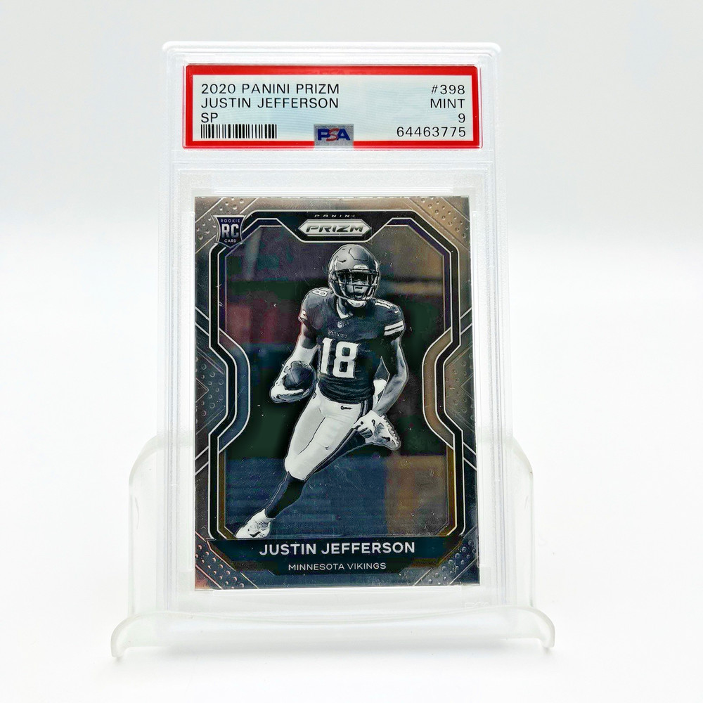 2020 Panini Prizm Justin Jefferson 398 Rookie SP Negative Variation PSA 9 RC B&W