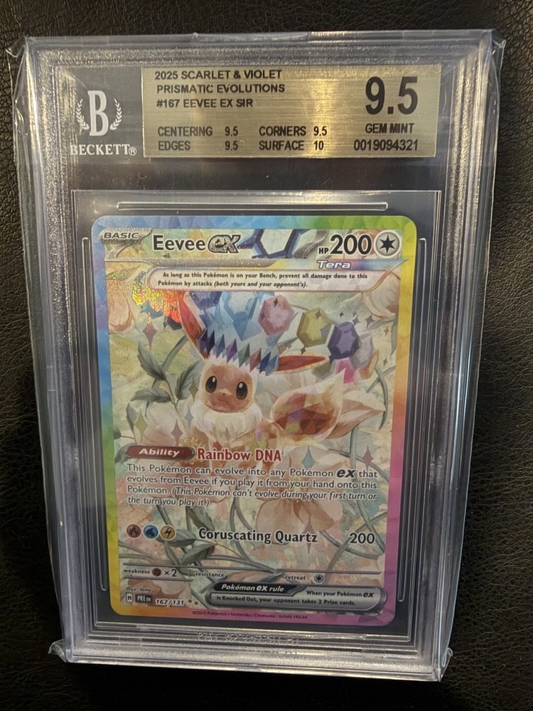 Pokémon TCG Prismatic Evolutions Eevee EX Card BGS 9.5 167/131 Gem Mint