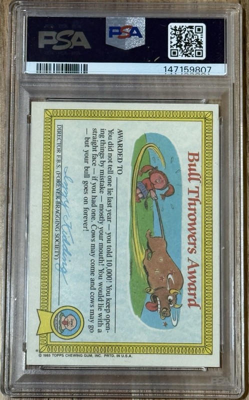 1985 GARBAGE PAIL KIDS #17a WACKY JACKIE SERIES 1 PSA 5 view 2