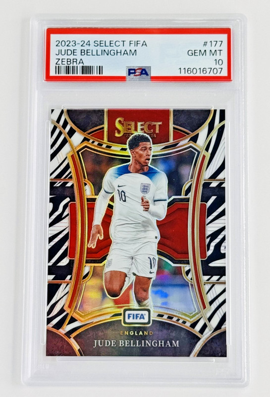 2023 Select FIFA Jude Bellingham Zebra Prizm /25 England SSP World Cup Case Hit view 2
