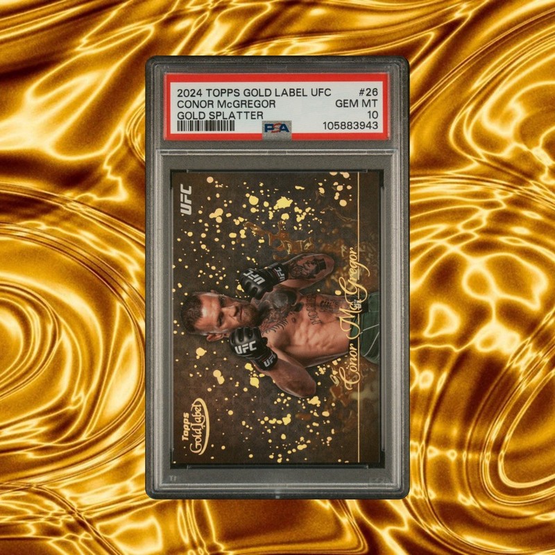 2024 Topps Gold Label UFC Conor McGregor Gold Splatter #GSP-26 Case Hit PSA 10 view 2