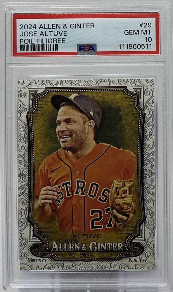 Jose Altuve PSA 10 -2024 Topps Allen & Ginter Portrait w/ Foil Filagree -Astros