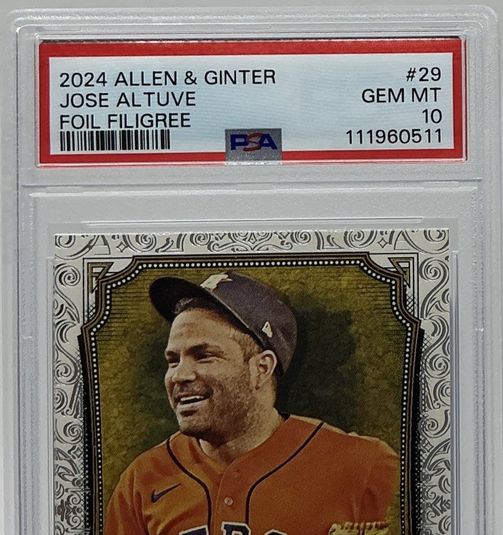 Jose Altuve PSA 10 -2024 Topps Allen & Ginter Portrait w/ Foil Filagree -Astros view 2