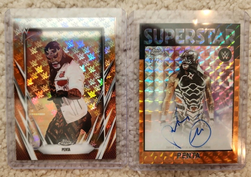 2026 Chrome WWE Penta 1986 Auto Orange 23/25 and Logofractor Orange 14/25