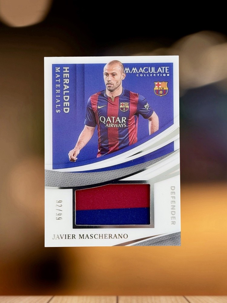 2021 Panini Immaculate Soccer Javier Mascherano Match Worn Game Used Jersey /99