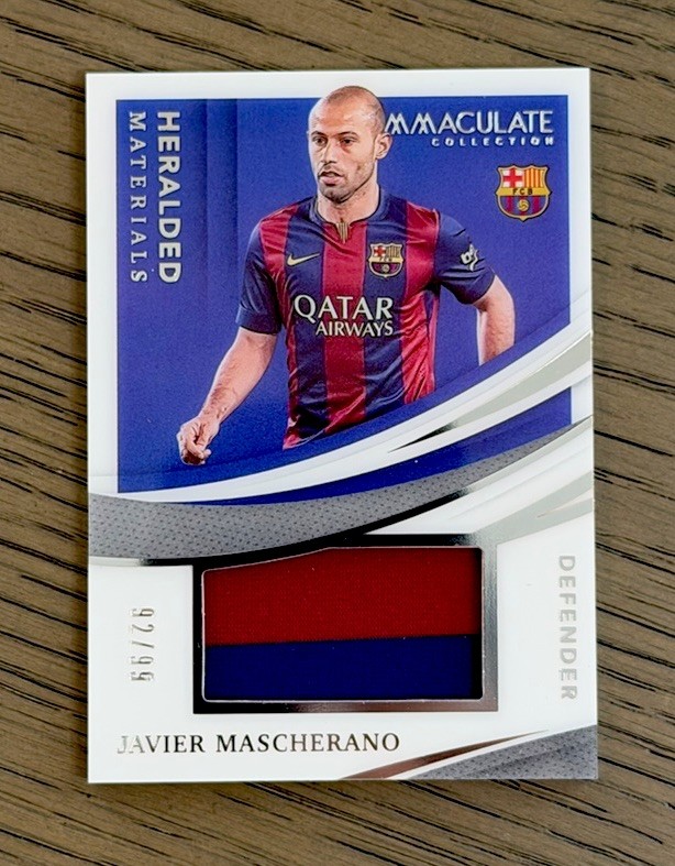 2021 Panini Immaculate Soccer Javier Mascherano Match Worn Game Used Jersey /99 view 2