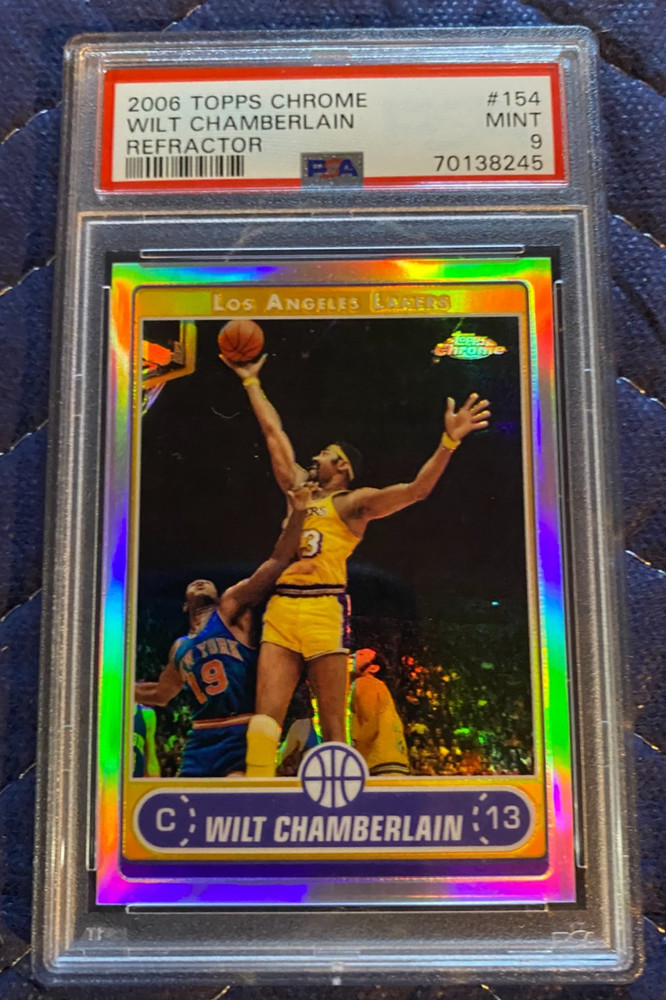 2006 Topps Chrome Wilt Chamberlain Refractor #154 PSA 9