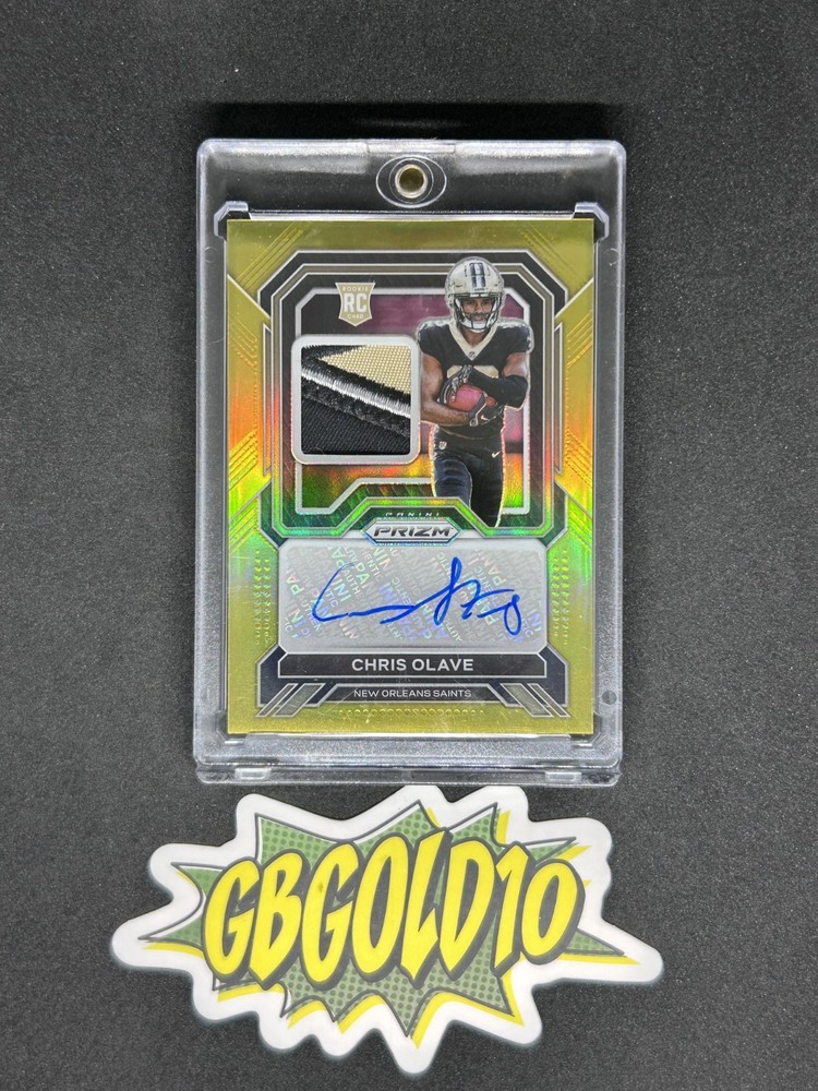 2022 Panini Prizm Chris Olave True Gold Rookie Patch Auto /10 RC