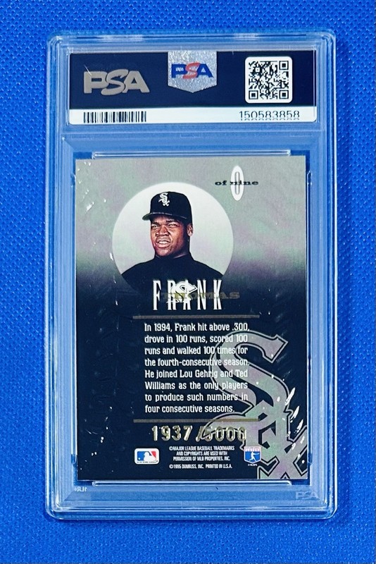 1995 Leaf - Statistical Standouts Frank Thomas #8 /5000 PSA 9 Mint New Slab! view 2