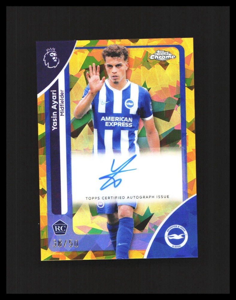 2026 Yasin Ayari Rookie Auto Chrome Sapphire Premier League Gold /50 #CA-YI BHA
