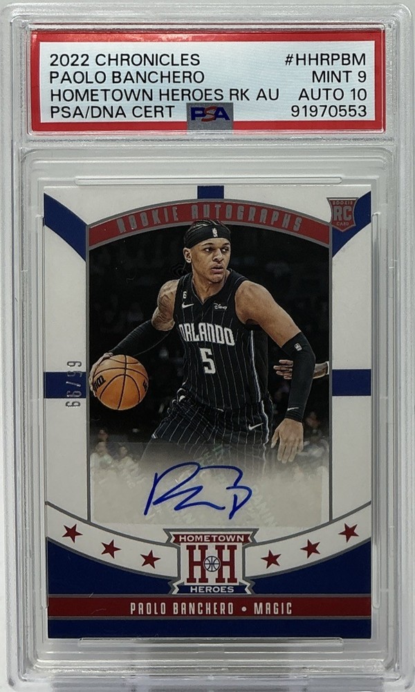 Paolo Banchero Rookie Auto PSA 9/10- 2022 Panini Chronicles-Hometown Heroes /99