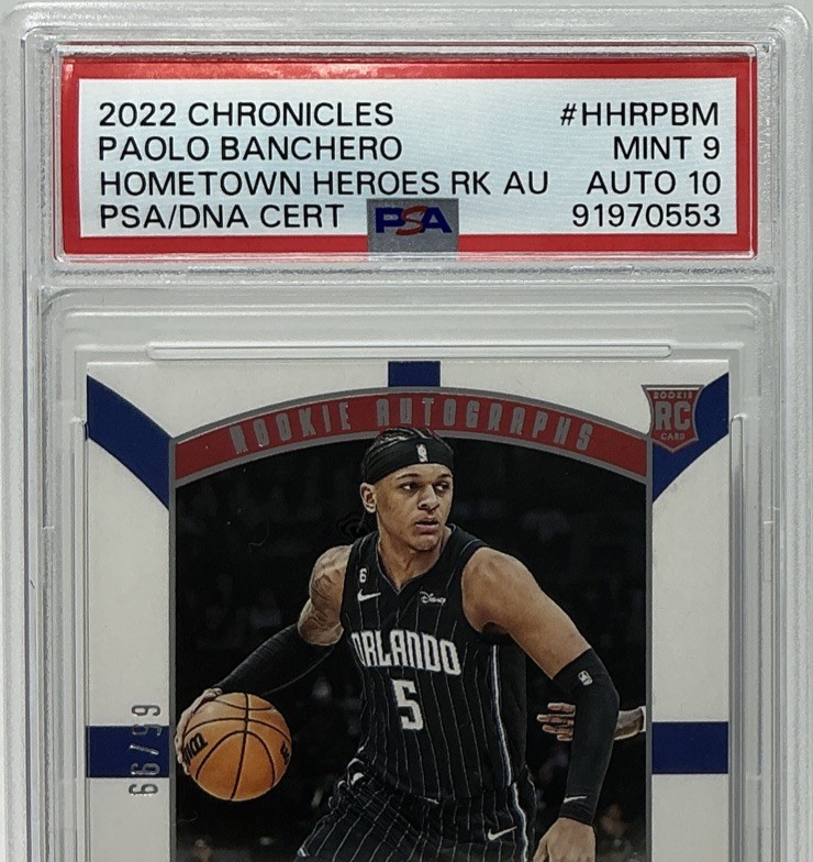 Paolo Banchero Rookie Auto PSA 9/10- 2022 Panini Chronicles-Hometown Heroes /99 view 2