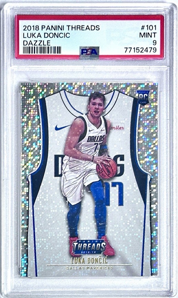 2018-19 Threads Luka Doncic PSA 9 Mint Rookies Association Dazzle SP RC #101 NBA