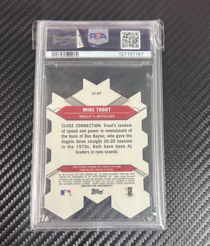 2013 Topps Chrome - Chrome Connections Chrome Die-Cuts Mike Trout #CC-MT PSA 9 view 2