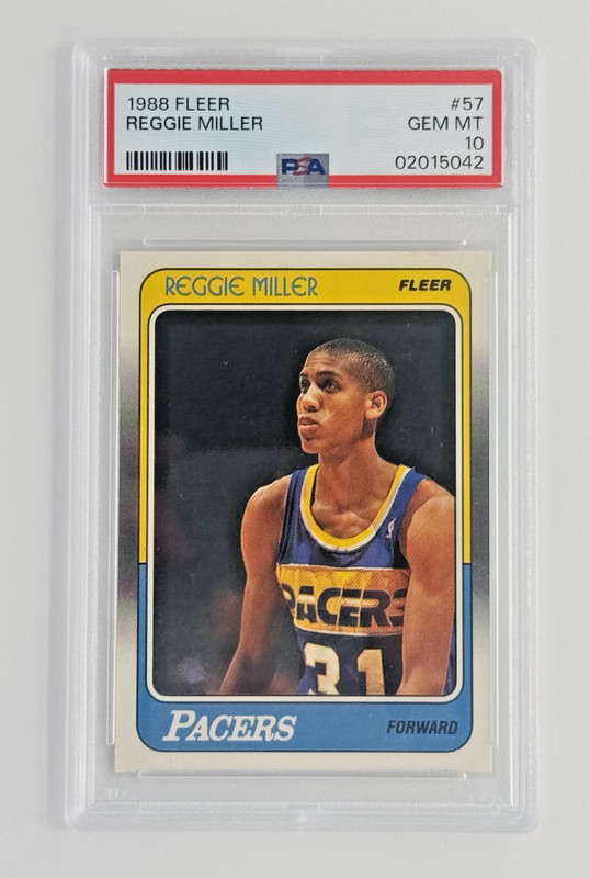 1988 Fleer Reggie Miller RC PSA 10 Low Pop Rookie HOF Pacers Vintage view 2