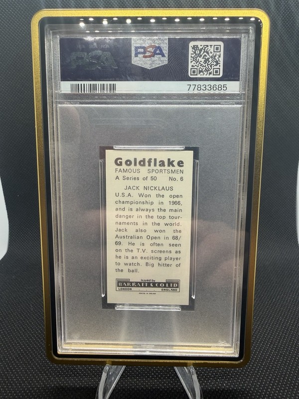 1971 JACK NICKLAUS Barratt & Co. LTD Famous Sportsmen Rookie RC #6 PSA 8 view 2