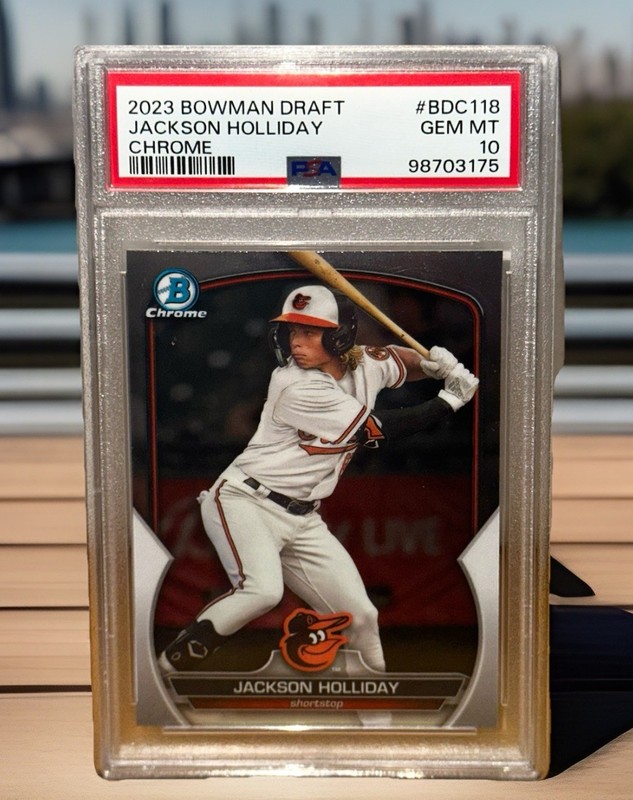 2023 BOWMAN DRAFT CHROME #BDC118 JACKSON HOLLIDAY PSA 10 view 2