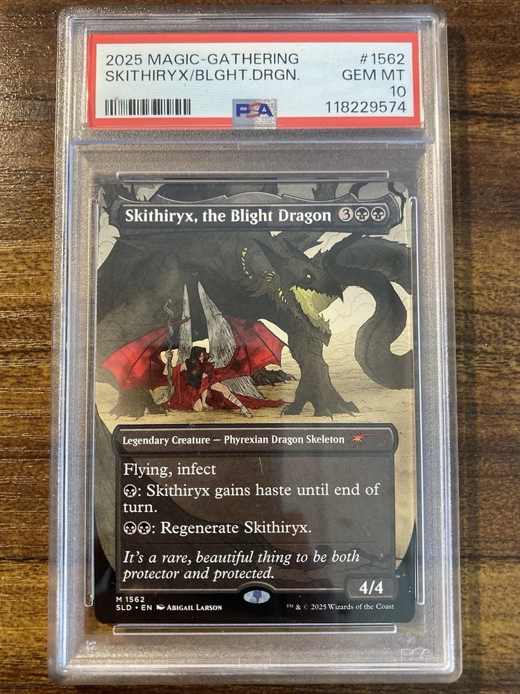 MTG✨SKITHIRYX, THE BLIGHT DRAGON Borderless Art✨SLD Tragic Romance PSA 10 MYTHIC
