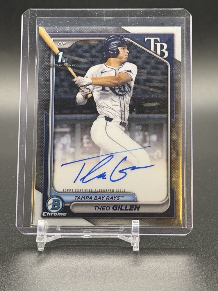 THEO GILLEN 2024 BOWMAN CHROME 1ST AUTO BASEBALL #CPA-1G TAMPA BAY RAYS