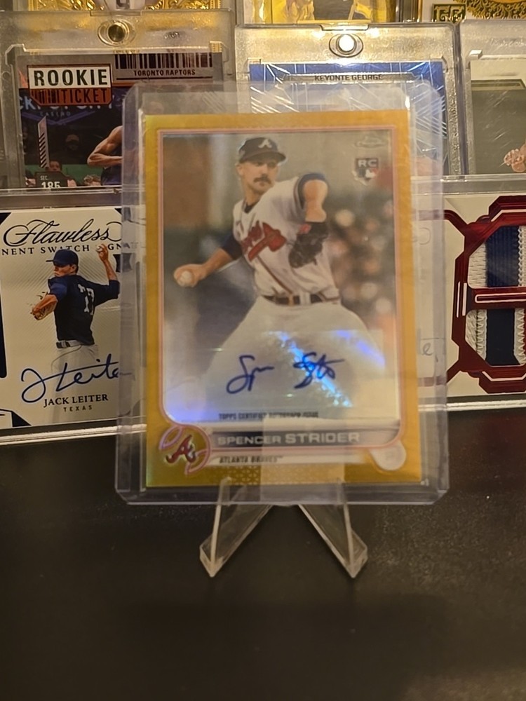 2022 Topps Chrome Update Spencer Strider Gold Refractor RC Auto #’d /50, #AC-SST