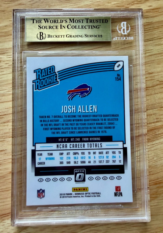 2018 Donruss Optic - Rated Rookie Josh Allen #154 (RC) view 2