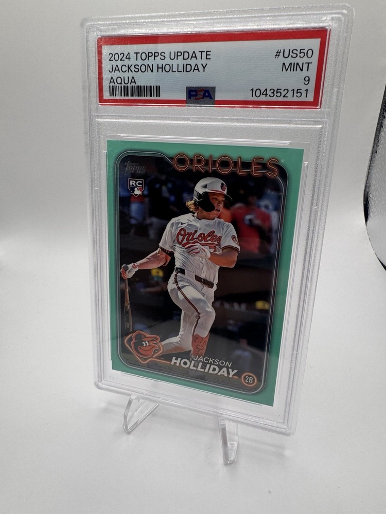 2024 Topps Update Jackson Holliday Aqua RC #US50 PSA 9 Mint Orioles Rookie