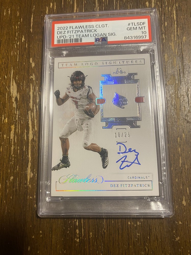 Dez Fitzpatrick Auto 2022 Panini Flawless /25 PSA 10 Louisville Cardinals Rookie