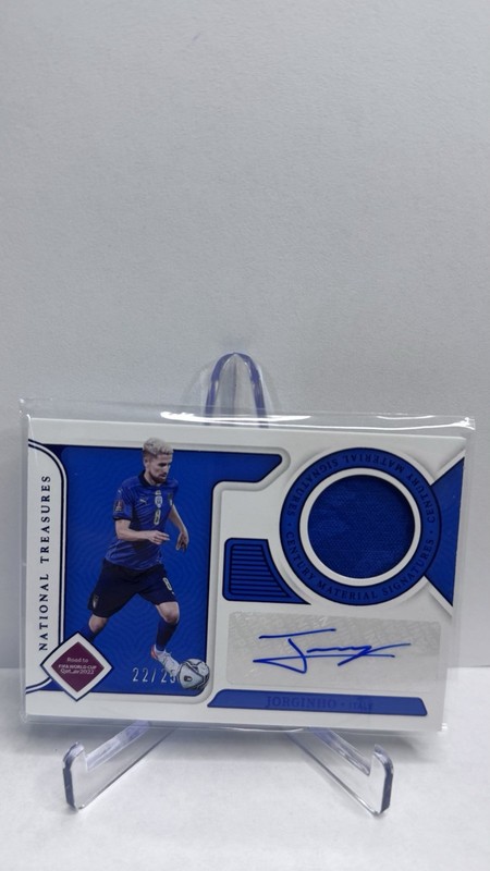 Panini 2022 National Treasures Jorginho Italy Auto Patch CE-J /25 view 2