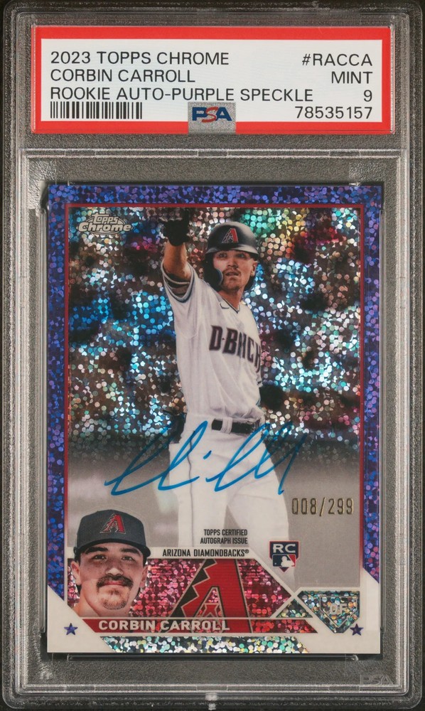 2023 Topps Chrome Rookie Autograph Corbin Carroll /299 PSA 9