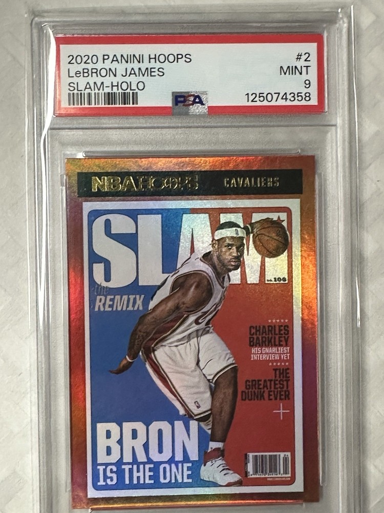 SP PSA - 2020-21 Panini NBA Hoops - Slam LeBron James #2 Holo