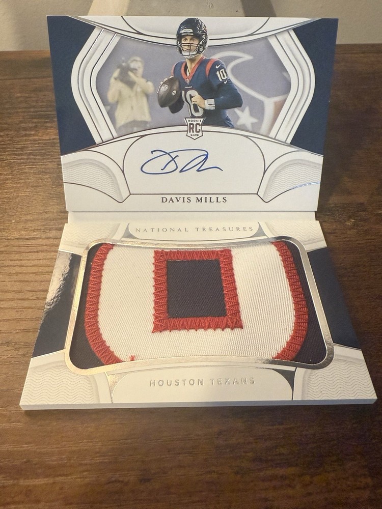 Panini National Treasures Davis Mills Texans RJB-DM RC Auto Mem Booklet /99