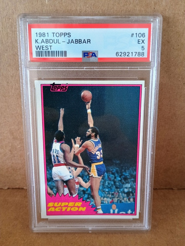 1981-1982 Topps Basketball Kareem Abdul-Jabbar Super Action Card #106 PSA 5 🏀