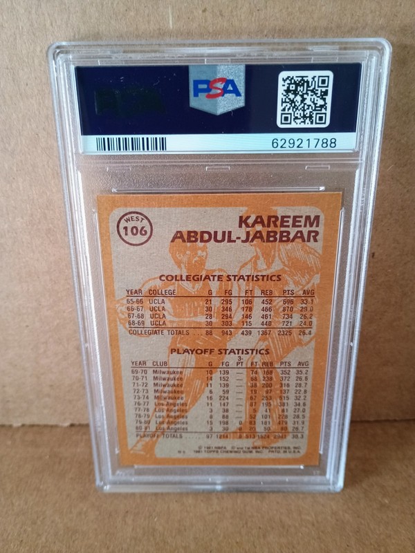 1981-1982 Topps Basketball Kareem Abdul-Jabbar Super Action Card #106 PSA 5 🏀 view 2