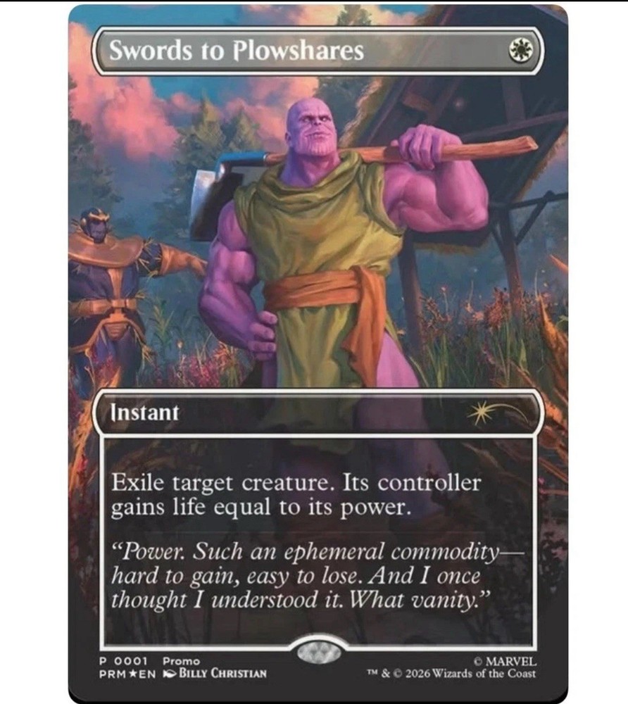 Magic the Gathering Thanos PSA Magazine Promo Swords Plowshares Marvel PREORDER