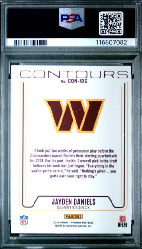 2024 PHOENIX #CONJDS JAYDEN DANIELS CONTOURS-WAVE PSA MINT 9 view 2