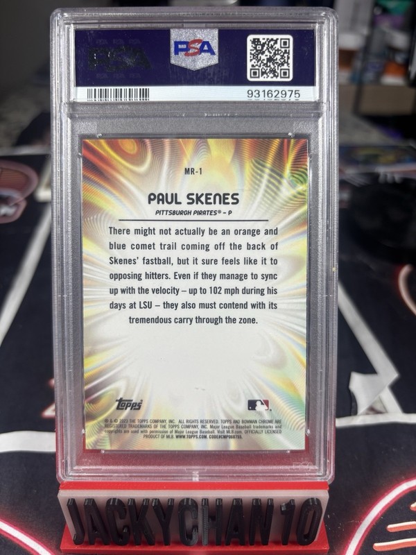 2023 Bowman Draft Paul Skenes Mood Rings Case Hit SSP PSA 9 #MR1 RC view 2