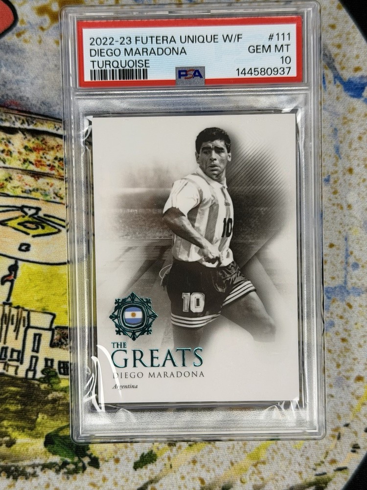 2022 Futera Unique Diego Maradona The Greats Emerald #/42 Argentina 🇦🇷  PSA 10