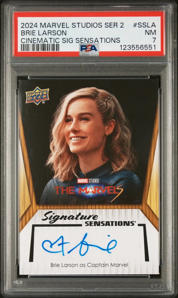 2024 Upper Deck Marvel Studios Signatures Sensations Brie Larson PSA 7 Auto