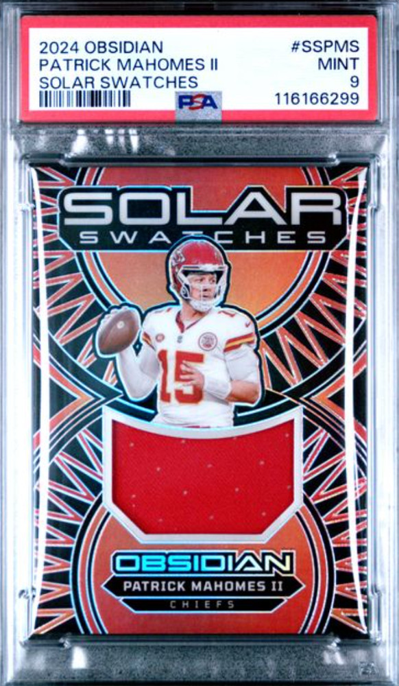 2024 OBSIDIAN #SSPMS PATRICK MAHOMES II SOLAR SWATCHES PSA MINT 9