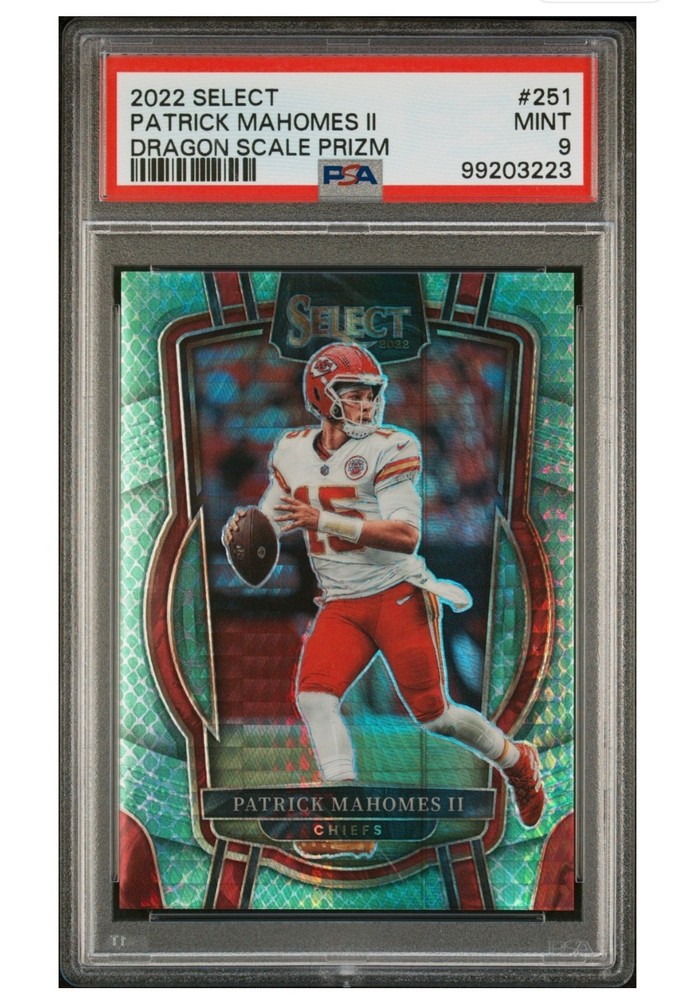 2022 SELECT PATRICK MAHOMES /89 DRAGON SCALE PRIZM #251 PSA 9